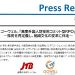 JTB　ゴーウェル　採用伴走　RPO　業務提携　プレスリリース